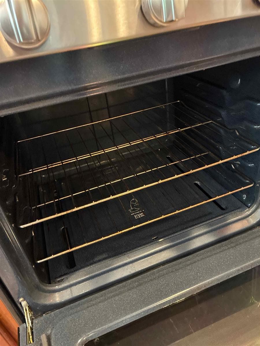 Same oven interior spotless after a deep clean in Hamburg, NJ