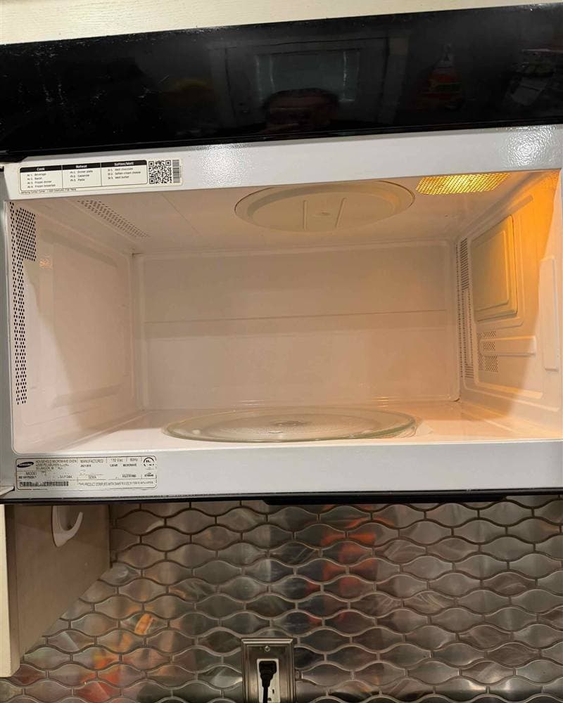 Spotless microwave interior after appliance detailing in Hopatcong, NJ